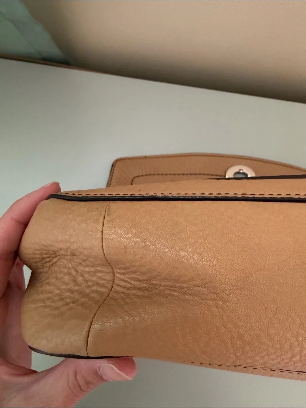 Coach Pebbled Leather Shoulder Bag in Tan - Picture 11 of 12